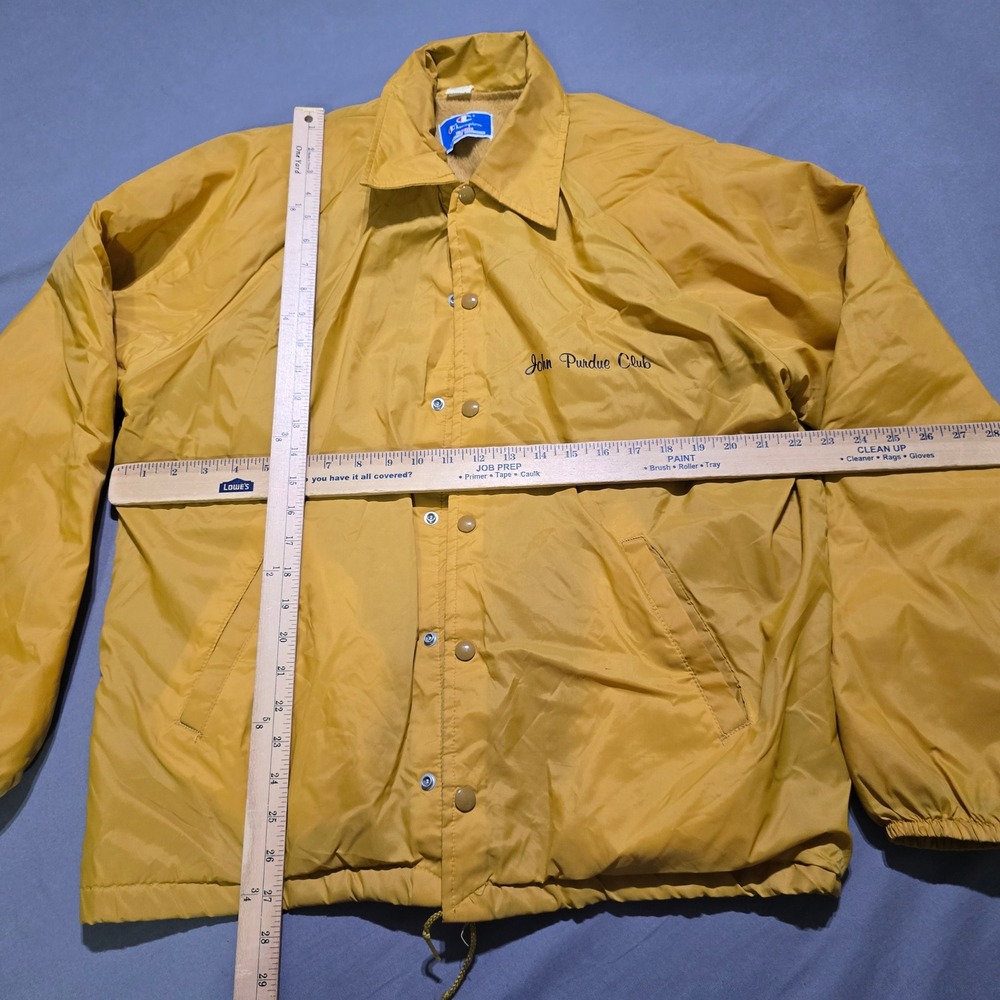 Vintage Champion Coaches Jacket Mens Large Gold John Purdue Club USA Made 80's - Picture 4 of 11